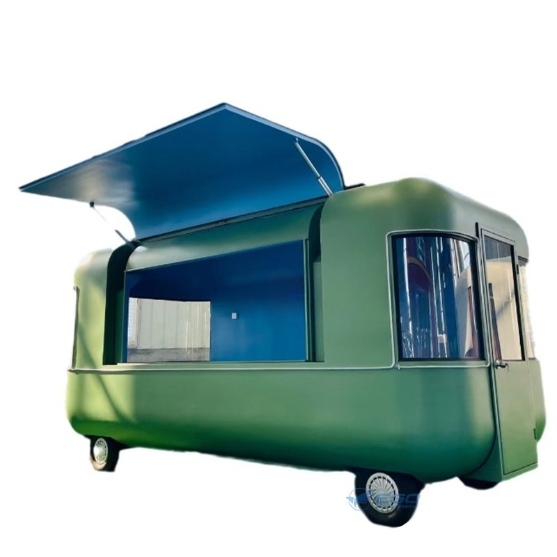 Coffee Van Equipment - รถขายอาหารเคลื่อนที่คุณภาพสูง รถขายอาหารเคลื่อนที่สีชมพูพร้อมอุปกรณ์ครบครัน รถพ่วงขายกาแฟสำหรับขายกาแฟและพิซซ่า